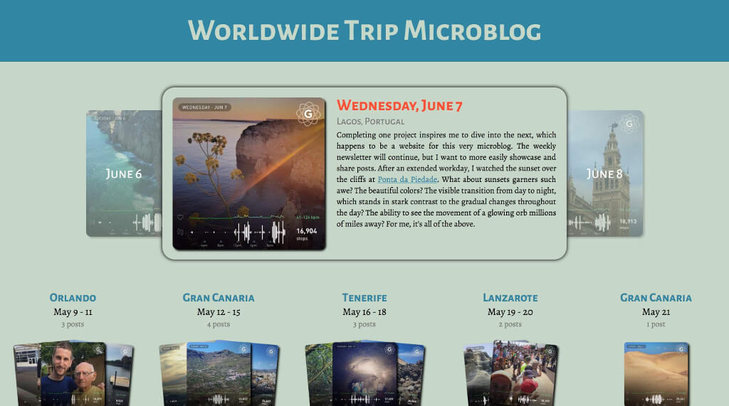 Worldwide Trip Microblog screenshot